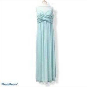 David’s Bridal Long Mint Mesh Bridesmaid Dress Si… - image 1